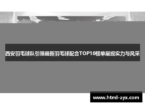 西安羽毛球队引领最新羽毛球配合TOP10榜单展现实力与风采