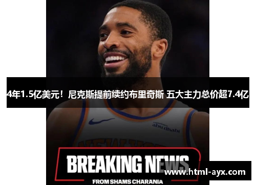 4年1.5亿美元!尼克斯提前续约布里奇斯 五大主力总价超7.4亿 4年1.5亿美元!尼克斯提前续约布里奇斯 五大主力总价超7.4亿
